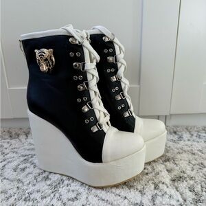 NWOT Boots Wedge High Heels Sneakers